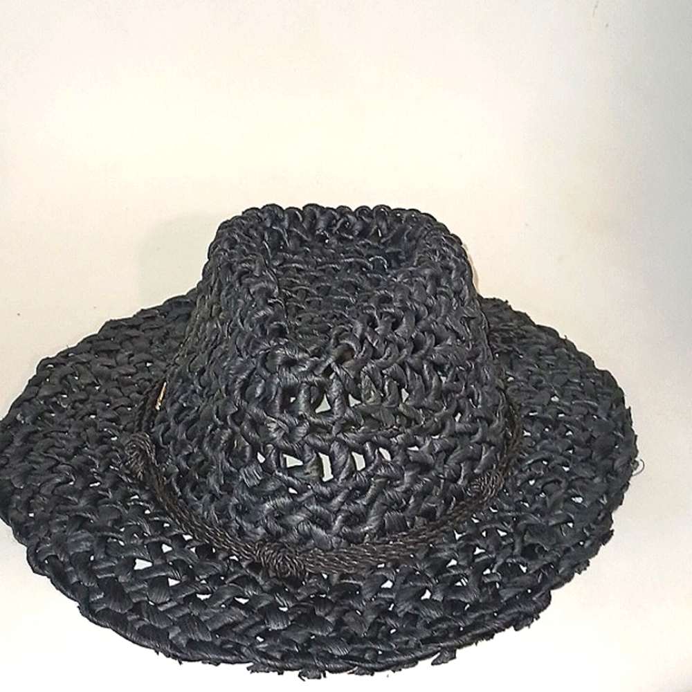 STEVE MADDEN WOVEN KNIT BLACK HAT